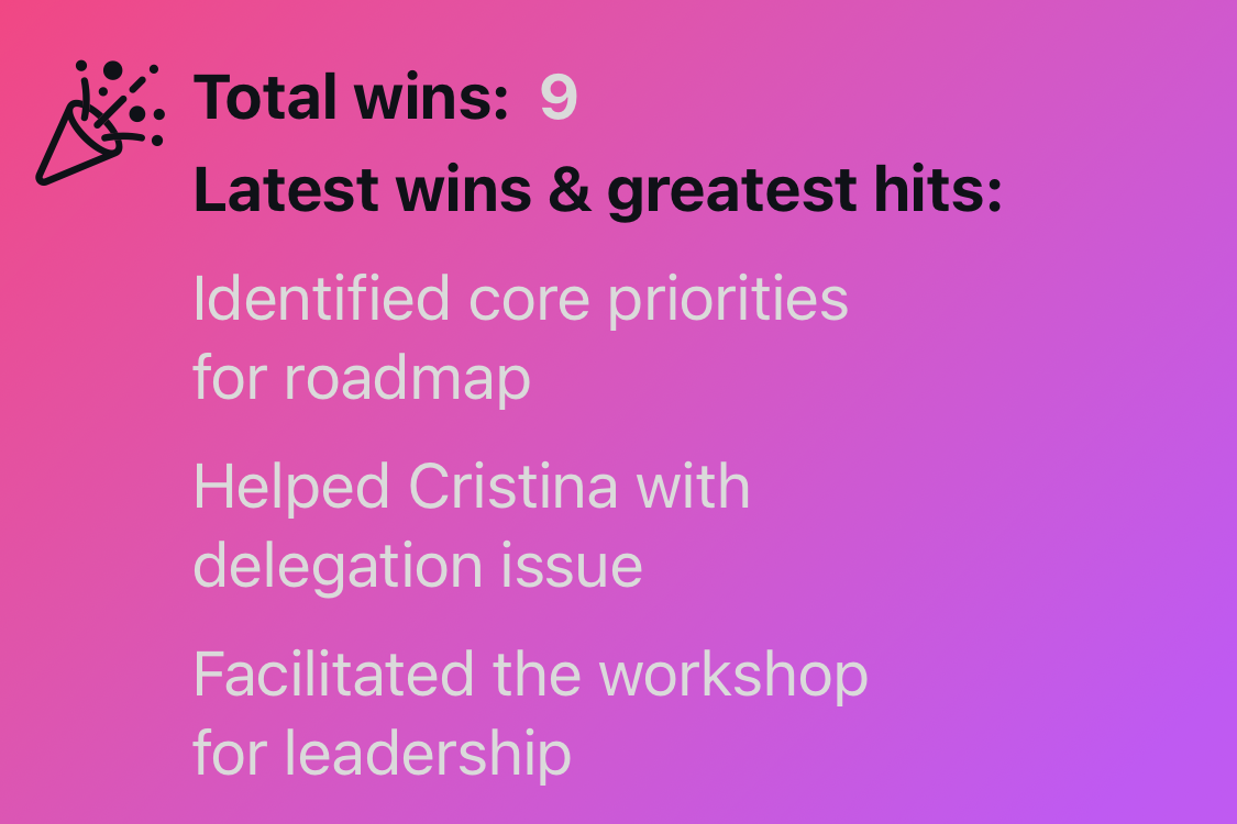 Open your Profile to review accomplishments, growth, and impact over time.
